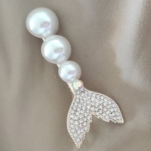 Imitation Pearl fishtail hair clip duckbill clip
